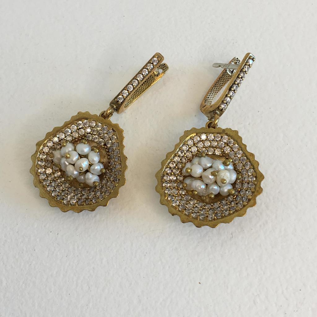 Винтажные серьги фианит Арт 1809