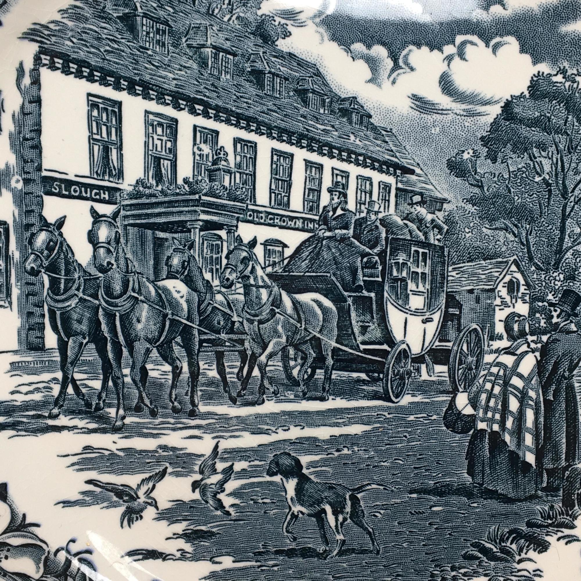 Тарелка столовая Royal Tudor Ware Coaching Taverns Англия 1960-1980-е фаянс 25 см арт74