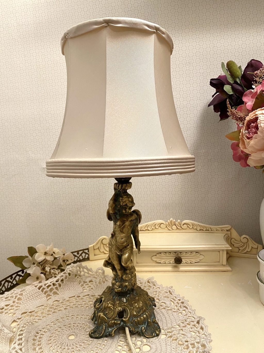 ✨Винтажная  настольная лампа с Путти Арт 802