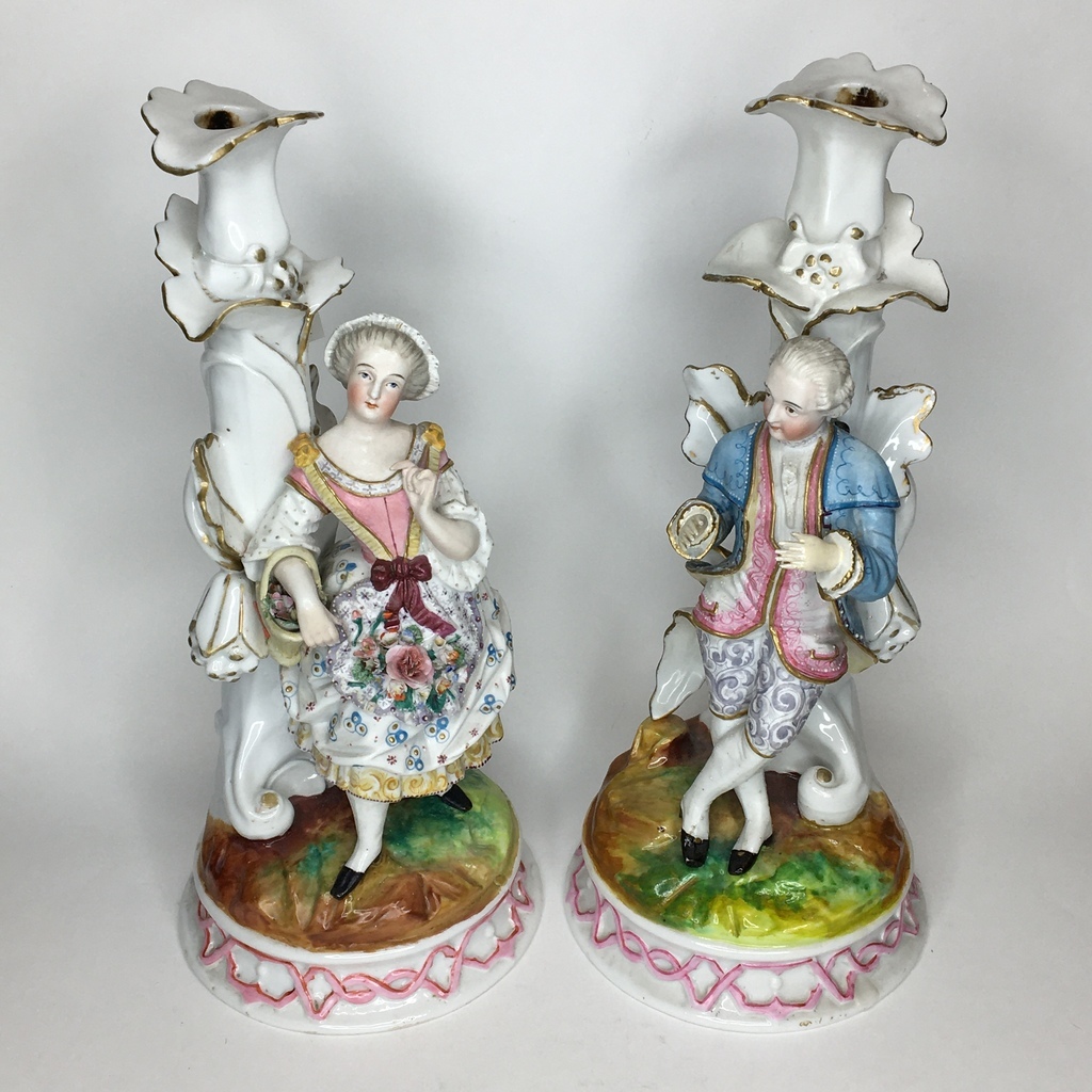 Парные антикварные подсвечники Арт 1161