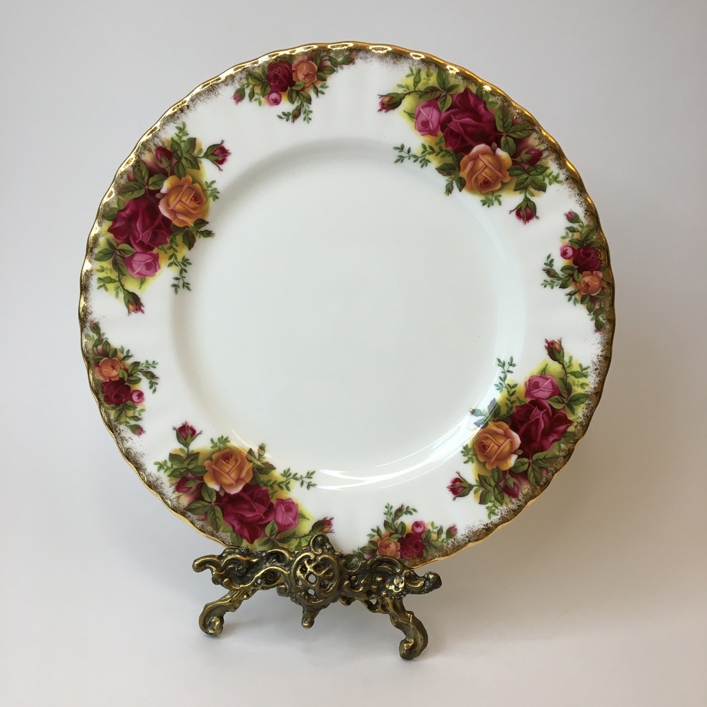 Тарелка Royal Albert "Old Country Roses" Англия 1960-е костяной фарфор 21 см