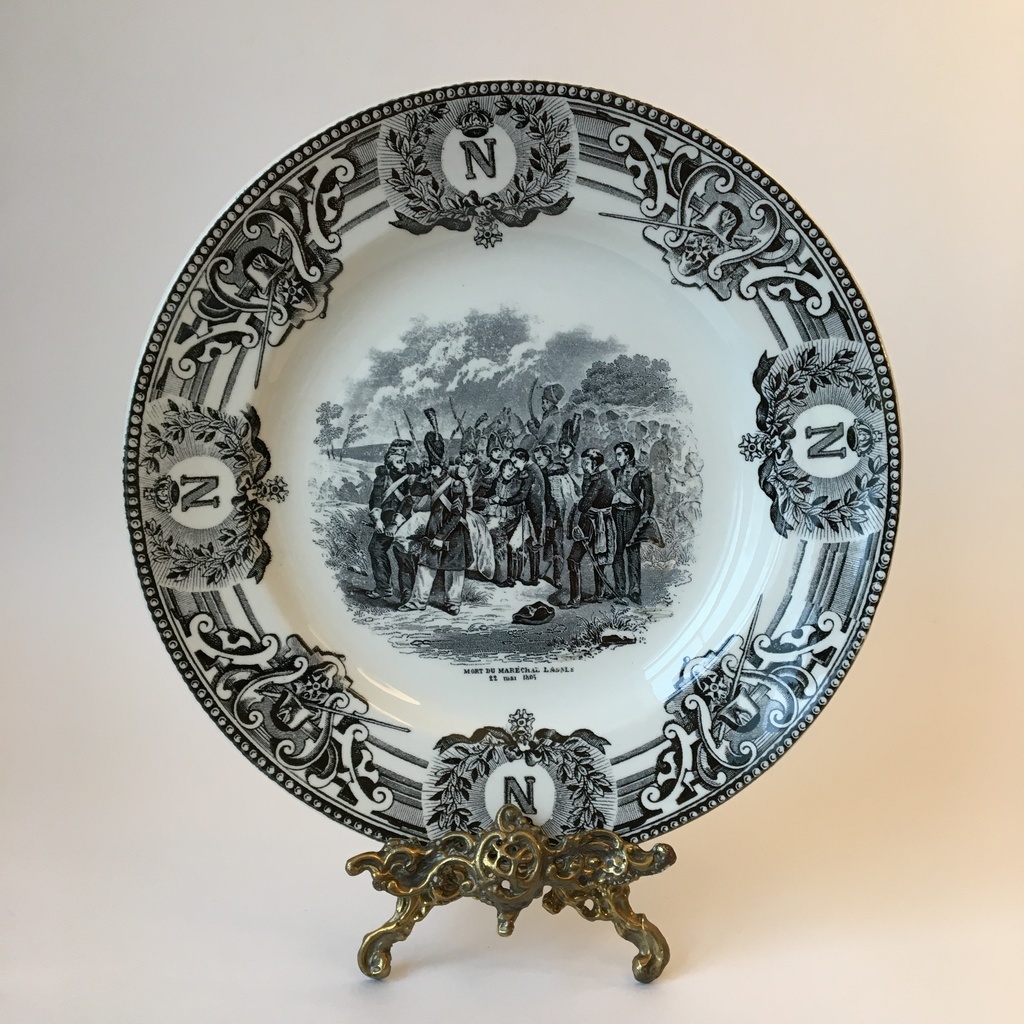 ✨Тарелка "Наполеон: Смерть Маршала Ланна" Boch Freres la Louviere Бельгия 1920-1930-е фаянс 24 см