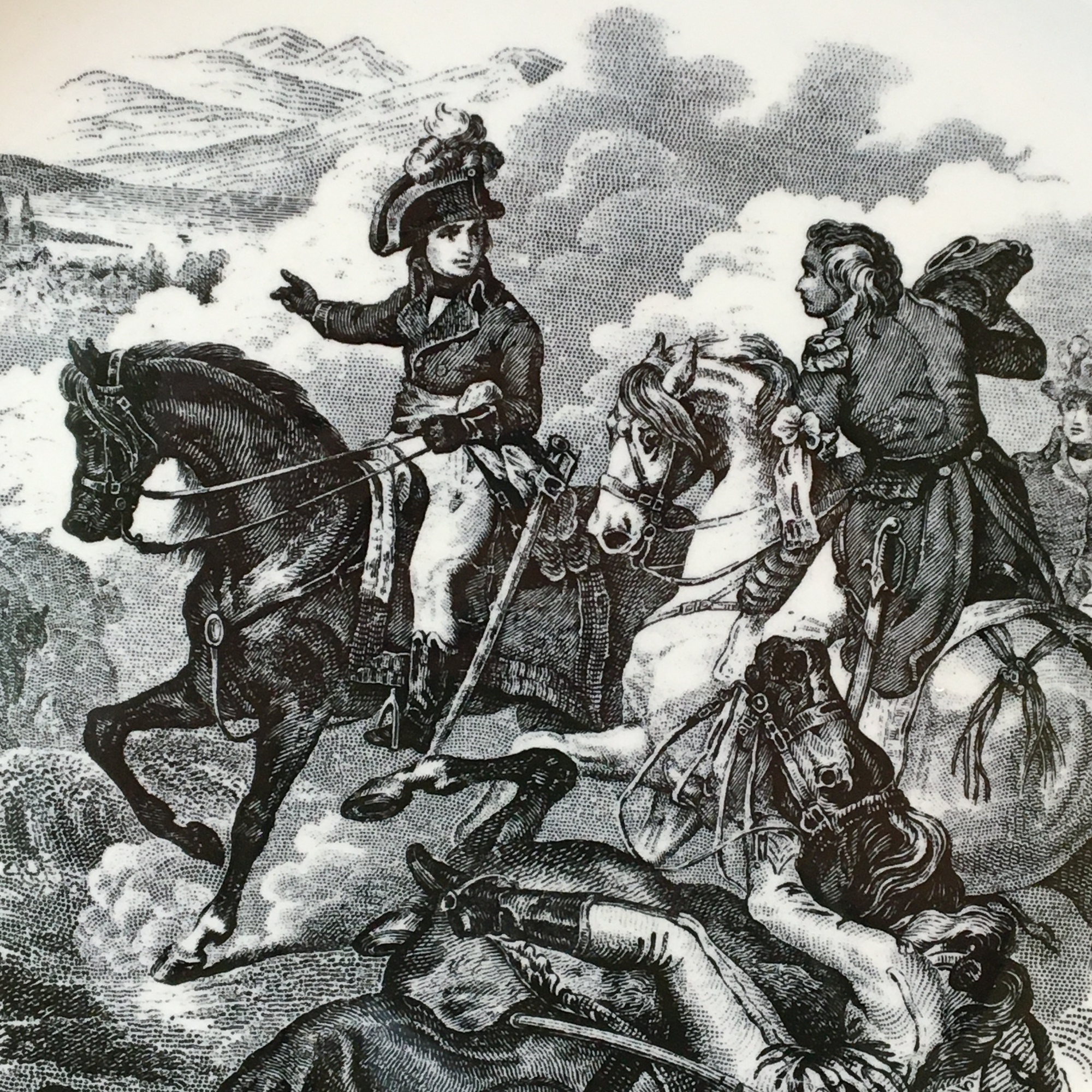 ✨Тарелка "Наполеон: Андре Массена перед Цюрихом 25 декабря 1799" Boch Freres la Louviere Бельгия 1920-1930-е фаянс 24 см