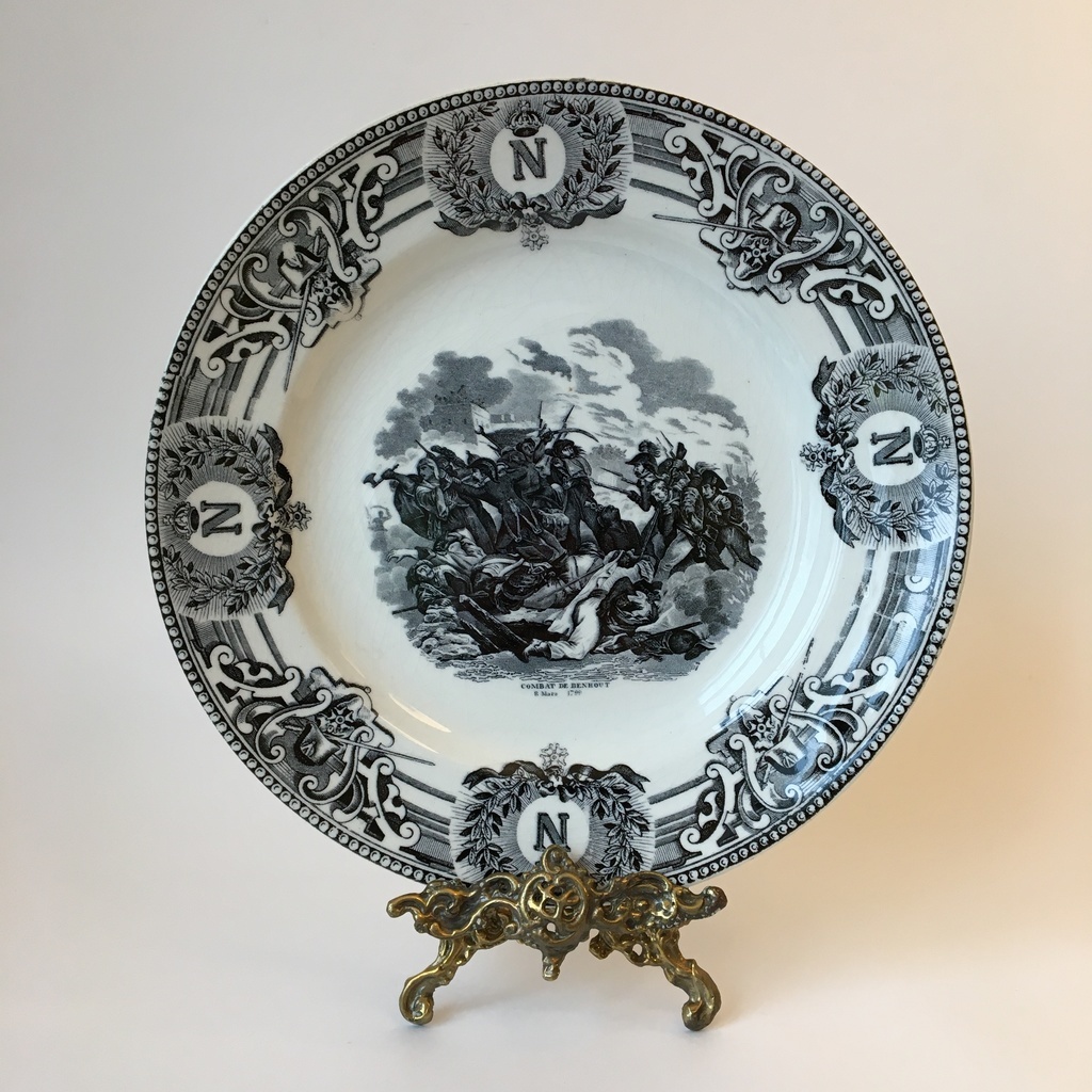 ✨Тарелка "Наполеон: Combat de Benhout" Boch Freres la Louviere Бельгия 1920-1930-е фаянс 24 см