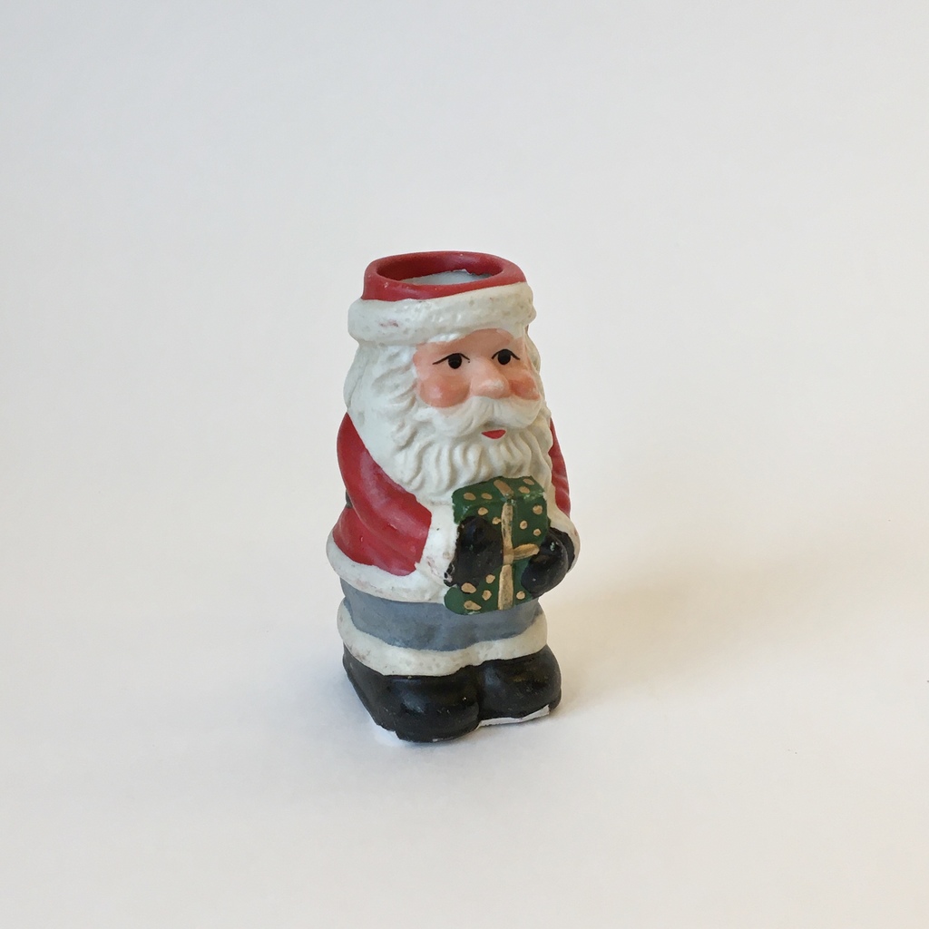 Подсвечник миниатюрный "Санта-Клаус с Подарком" Европа фарфор 8 см арт 1605