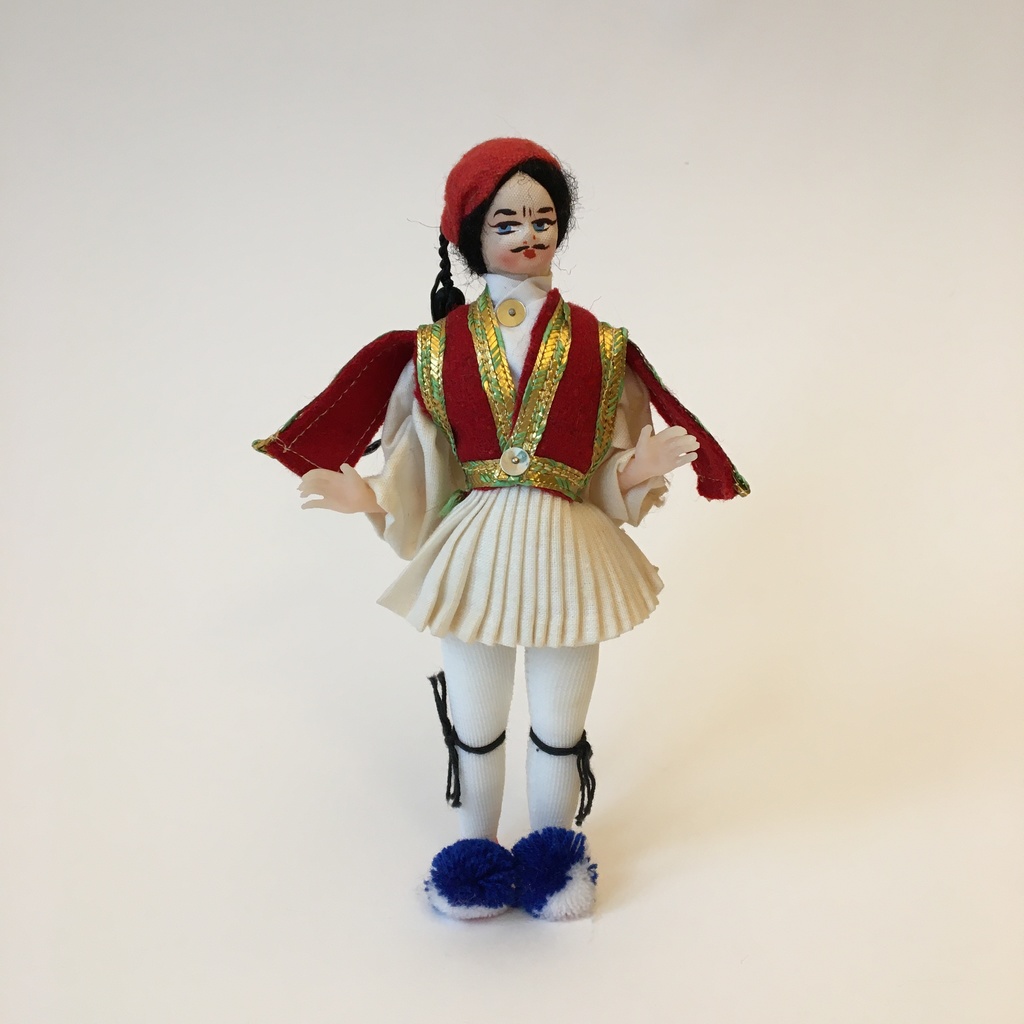 Кукла "Эвзон Греческий Караул" Греция вторая половина 20 века 17 см Арт 1585