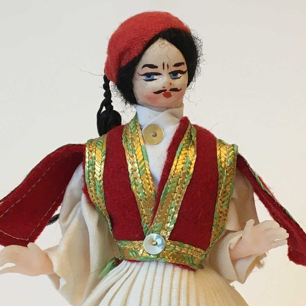 Кукла "Эвзон Греческий Караул" Греция вторая половина 20 века 17 см Арт 1585