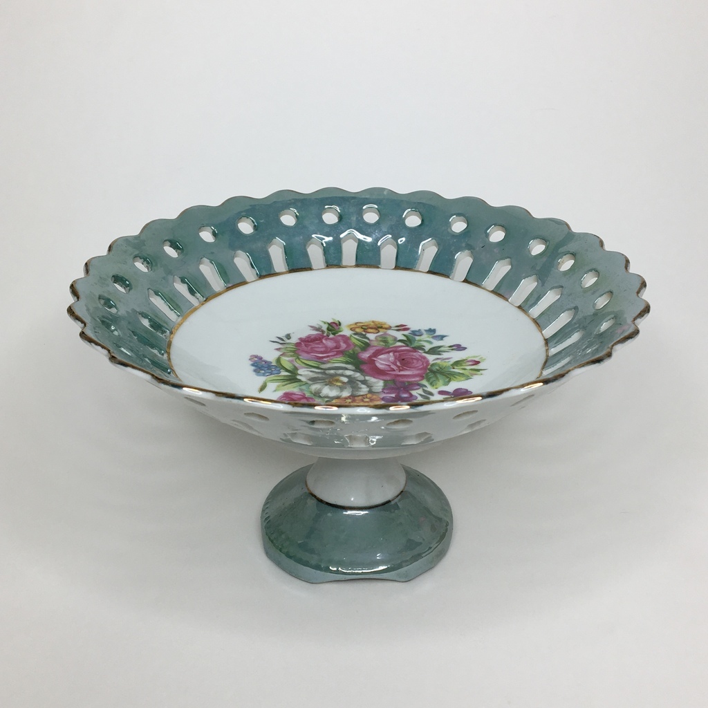 Фруктовница на ножке перламутр Германия арт 366