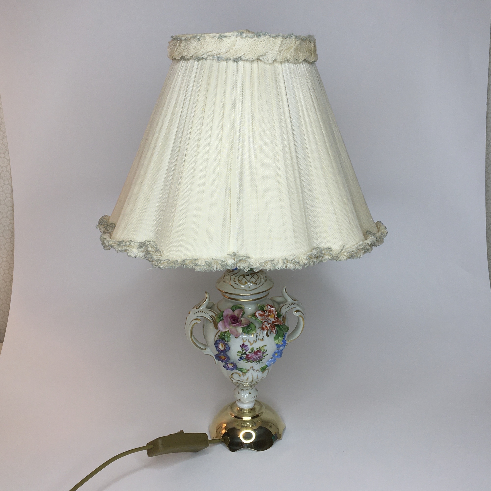 Лампа "Дрезденский цветок" Германия 1920е годы фарфор 40см