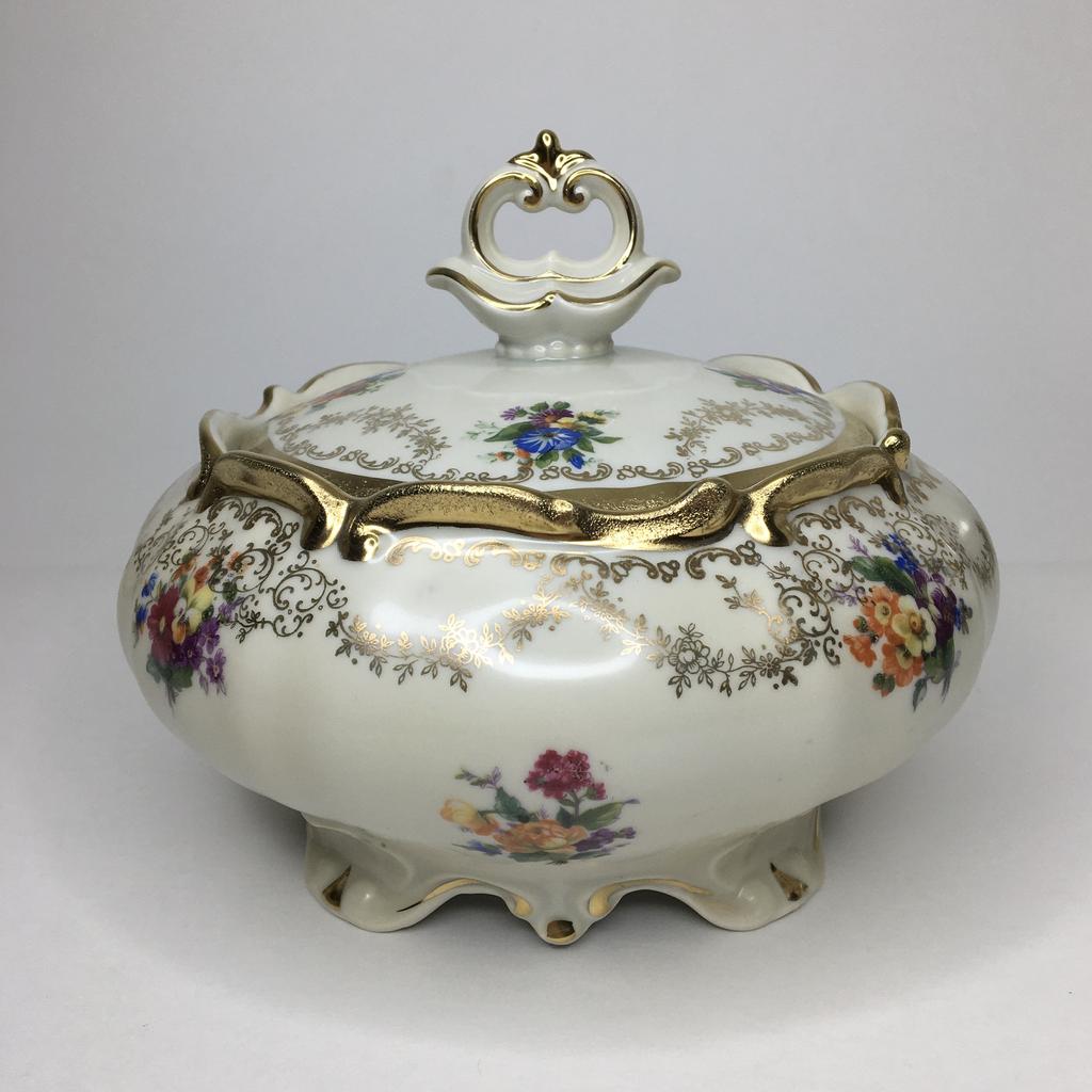 ✨Фарфоровая бисквитница «Цветы» Арт 8392