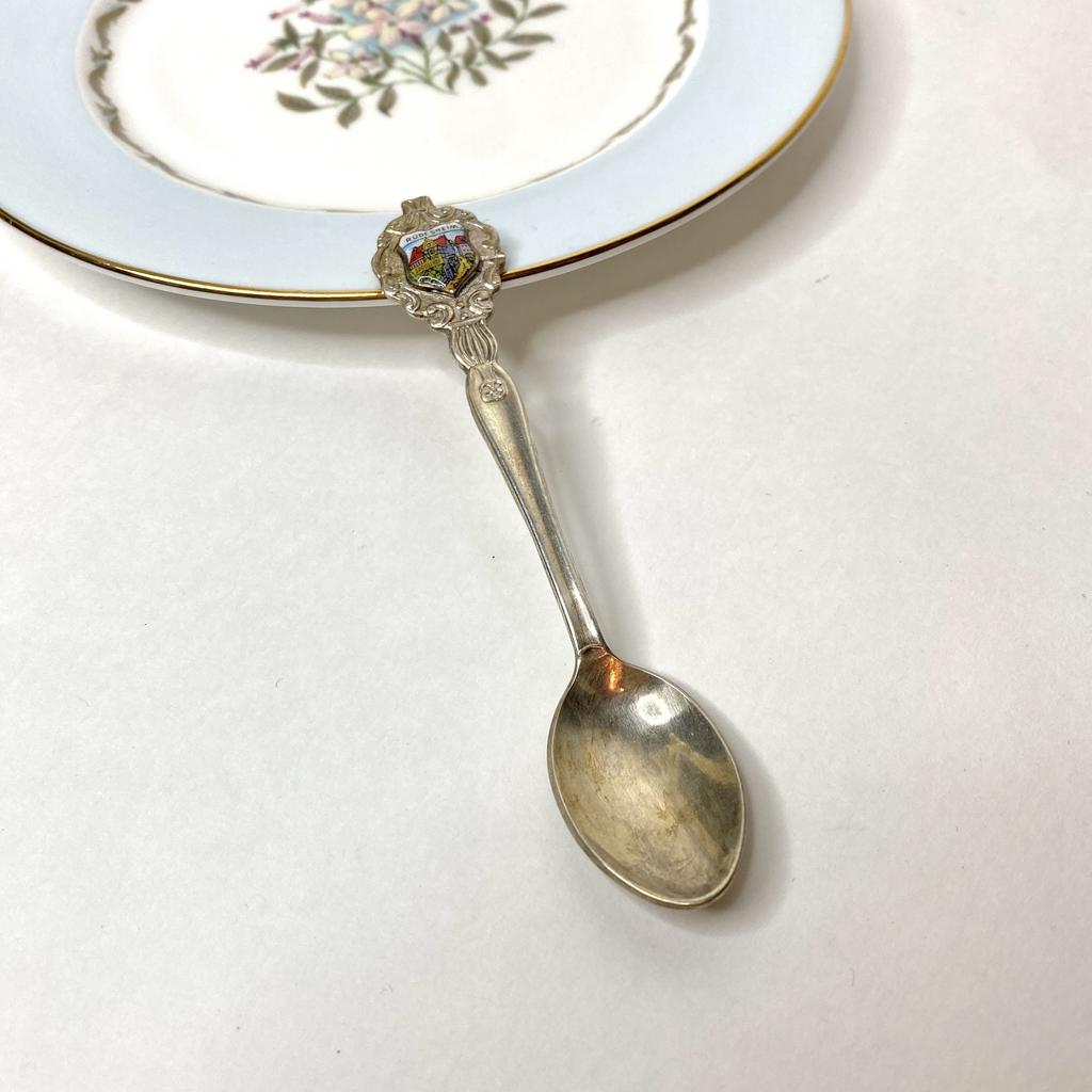 ✨Сувенирная кофейная ложка с фарфоровой вставкой  11 см серебрение Rudesmeim  арт 893