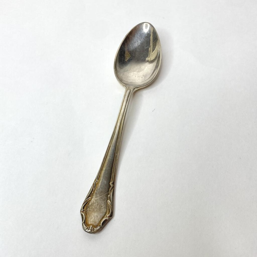 ✨Чайная ложка 14 см серебрение с гравировкой Ytura арт 1152