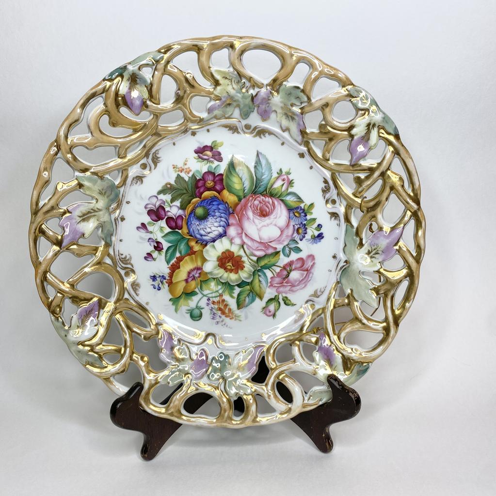 Антикварное панно Роспись Чехия 32 см Арт 1635