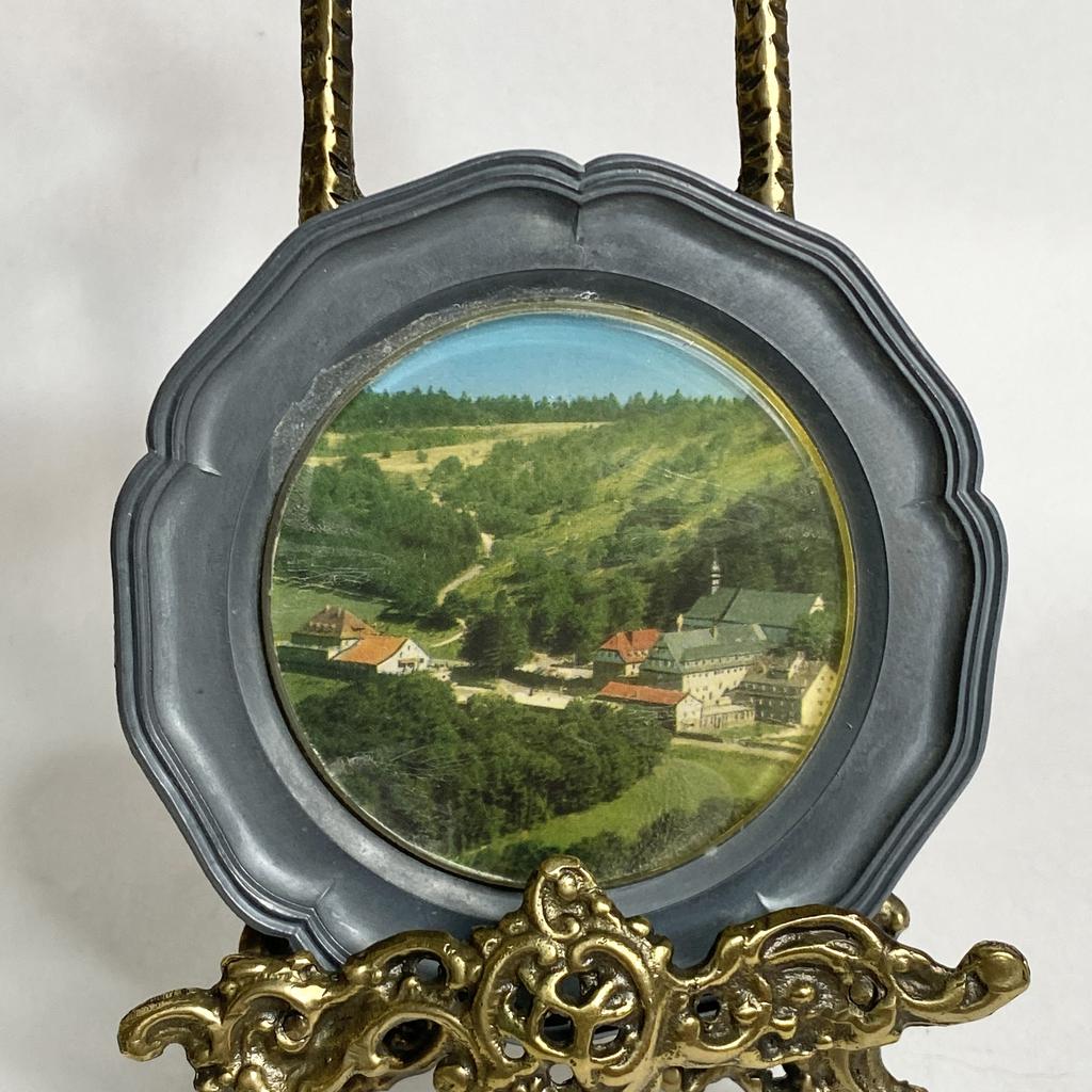 Декоративная тарелочка «Пейзаж» олово Германия 10 см Арт 418