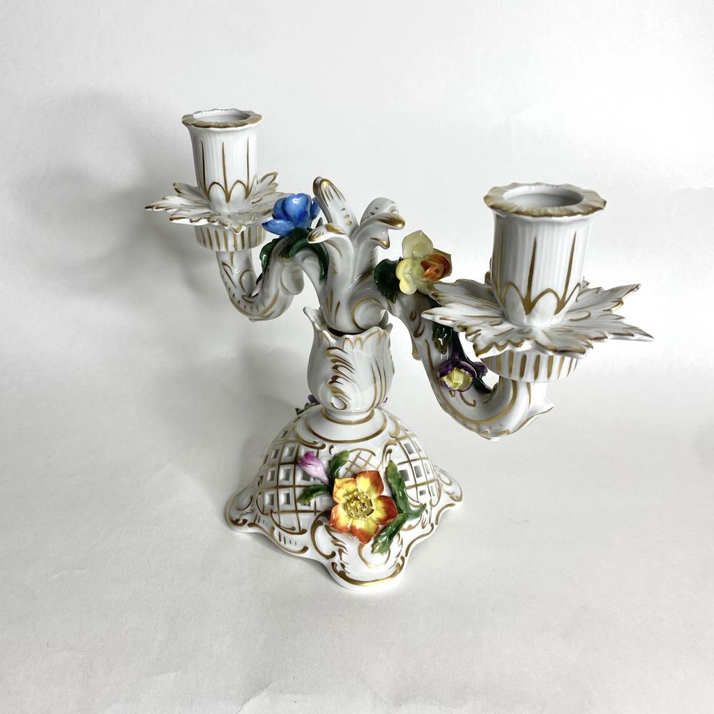 Фарфоровый подсвечник на две свечи Dresden Арт 555