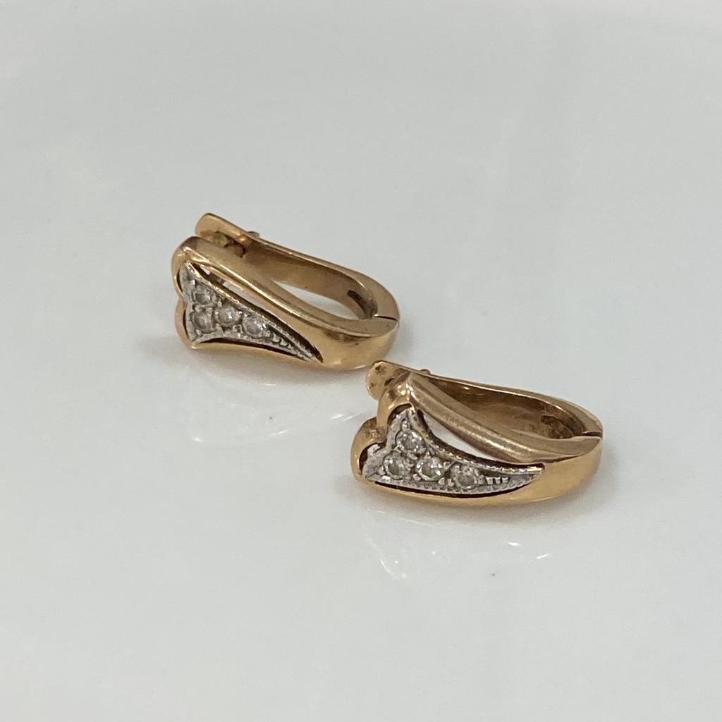 Серьги с фианитами золото Арт 1818