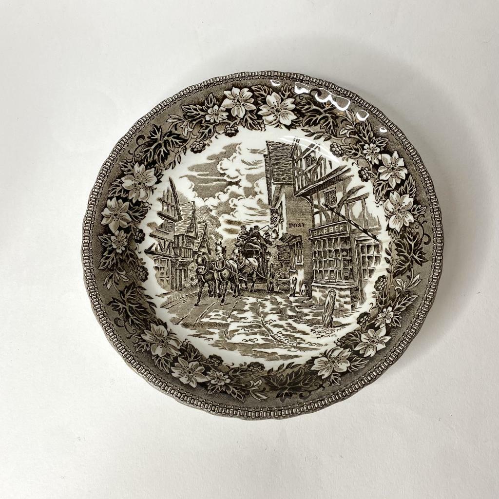 ✨Фарфоровая глубокая тарелка Staffordshire “Coaching Taverns” Арт 144