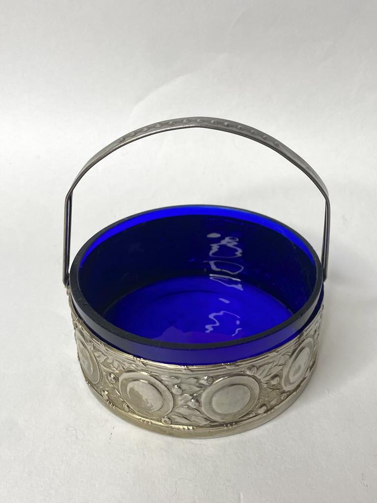 ✨Вазочка с ручкой синее стекло Арт 708