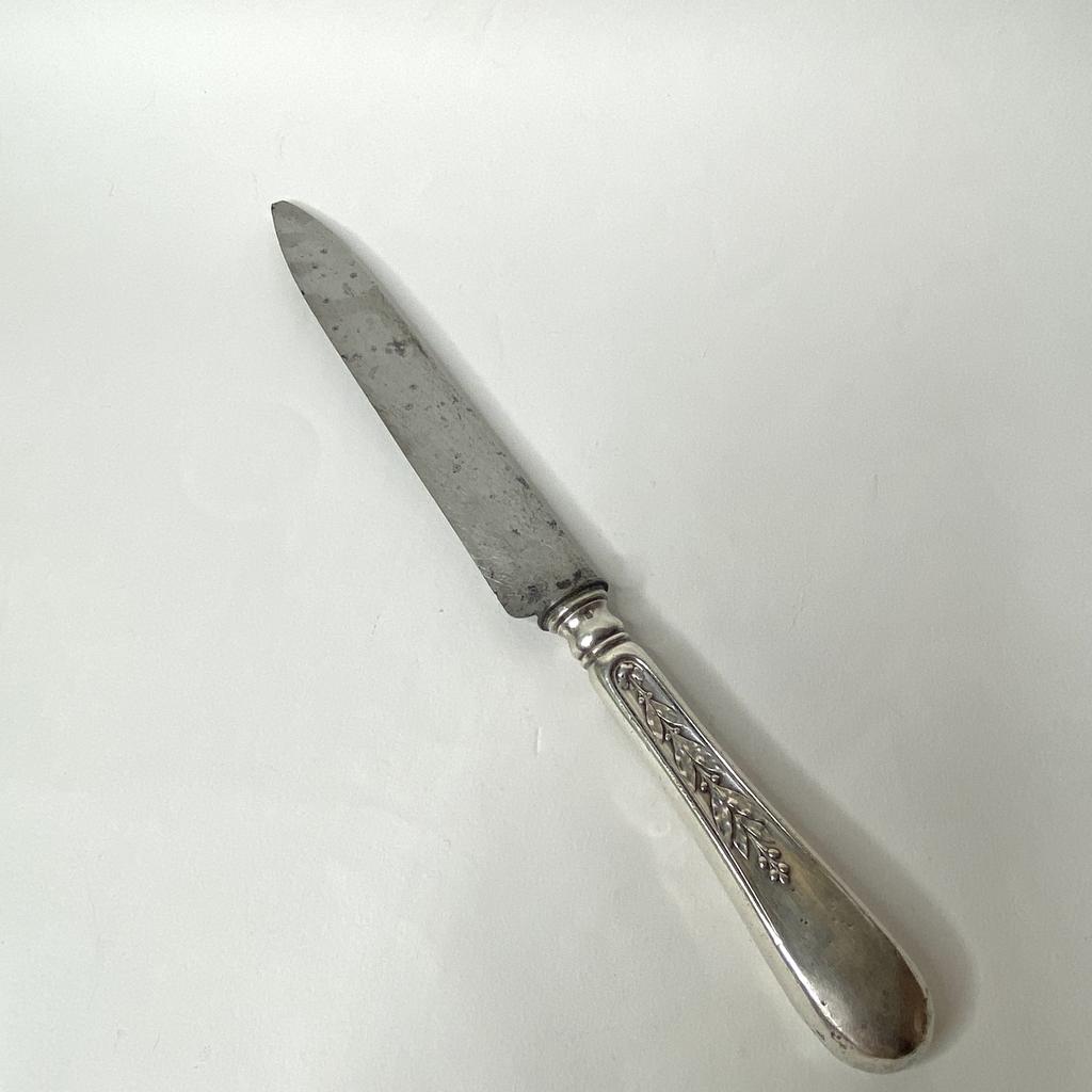 ✨Старинный нож для горячего серебрение 32 см. Арт 2147
