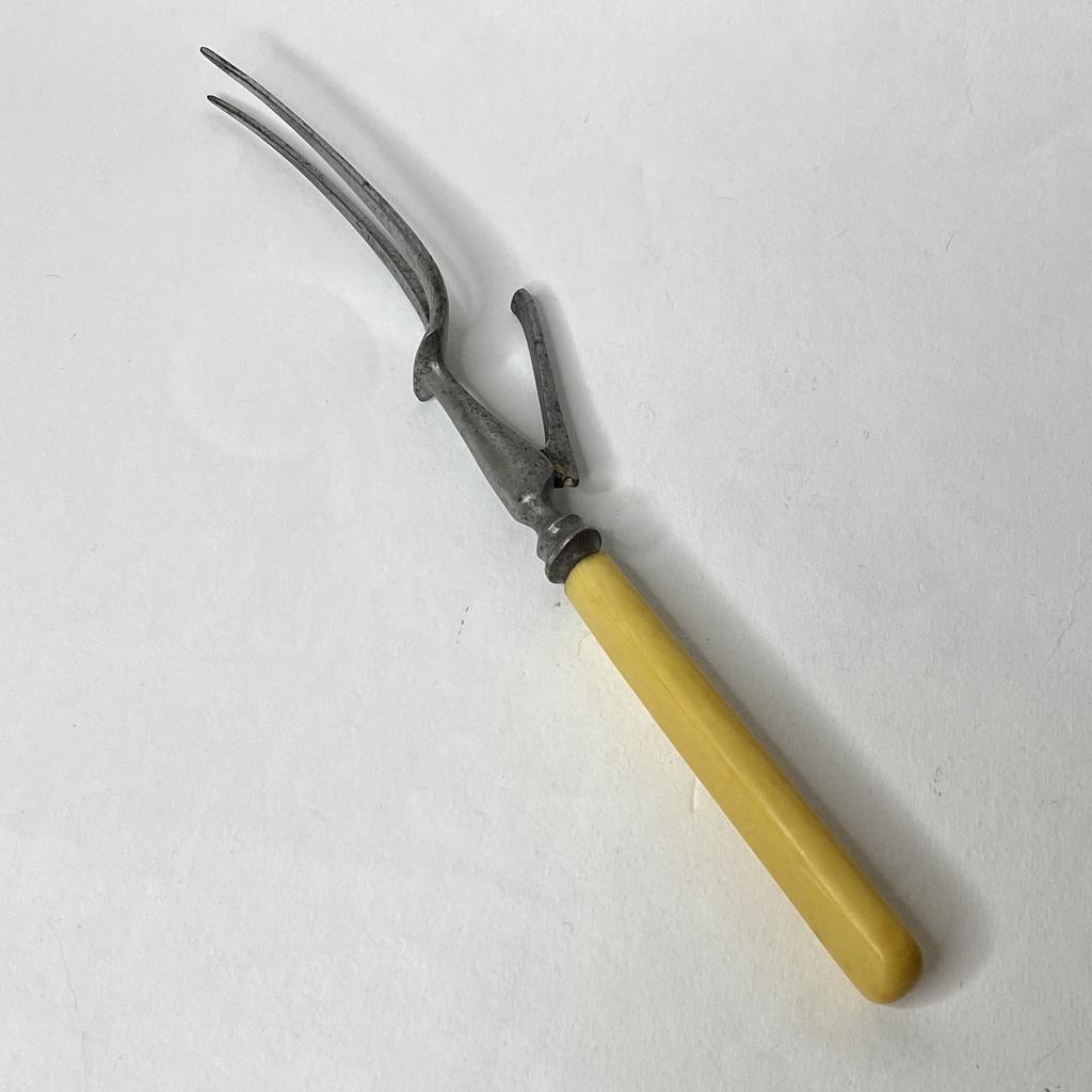 ✨Старинная стальная вилка для разделки мяса с шарнирной подставкой  25 см Арт 2148