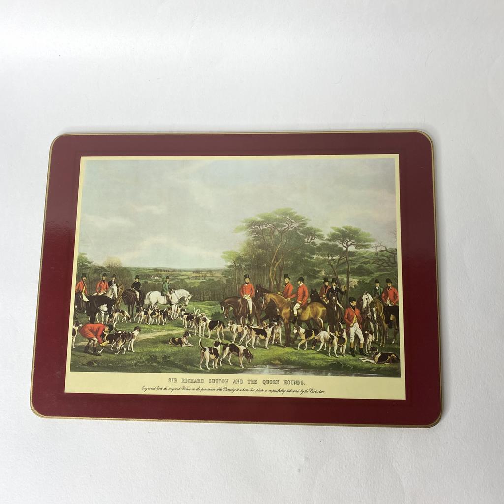 ✨Винтажный  сервировочный коврик под горячее English Fox Hunting Арт 2430