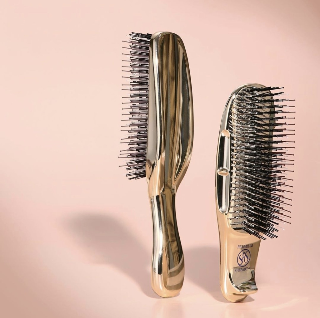 Японская расческа S-HEART-S Scalp Brush PREMIUM (золото)