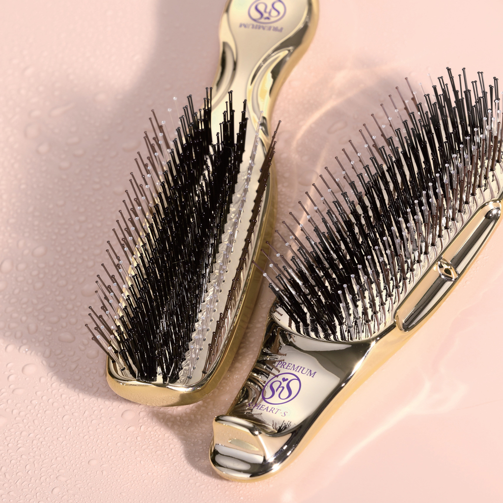 Японская расческа S-HEART-S Scalp Brush PREMIUM (золото)