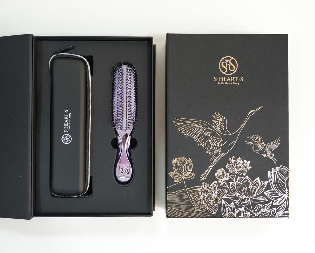 Подарочный набор с расческой S-HEART-S Scalp Brush PREMIUM и чехлом