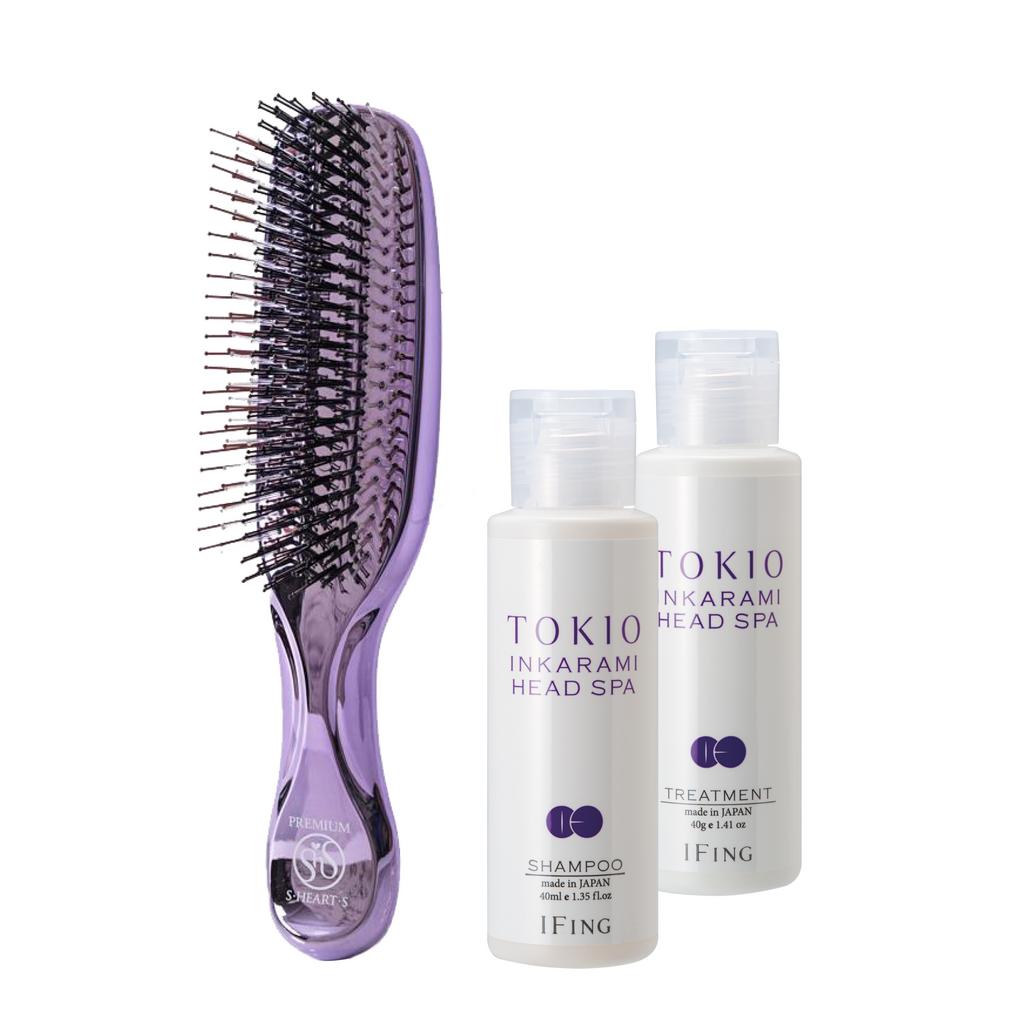 Японская расческа S-HEART-S Scalp Brush PREMIUM  (фиолет) + ПОДАРОК (уход TOKIO INKARAMI)
