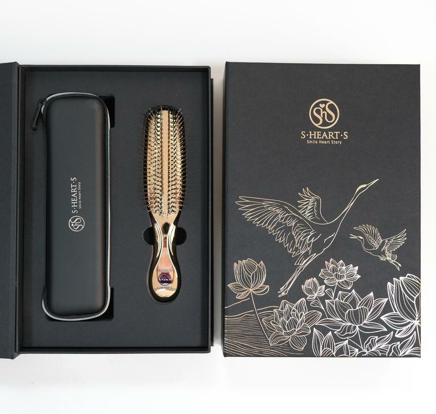 Подарочный набор с расческой S-HEART-S Scalp Brush PREMIUM и чехлом