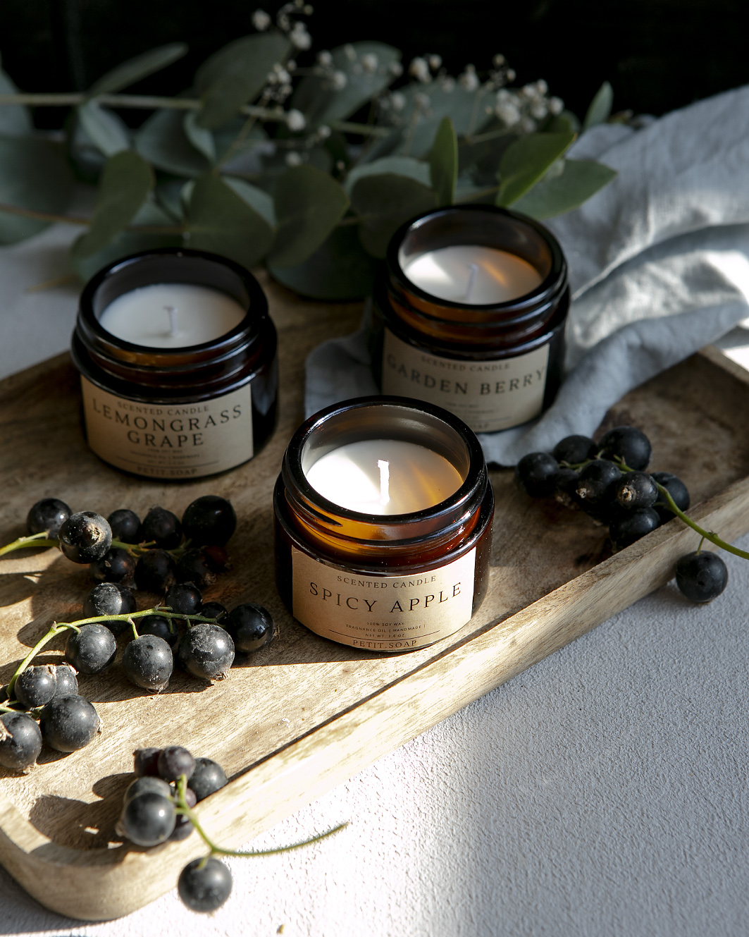 Ароматическая свеча 50 мл в темном стекле