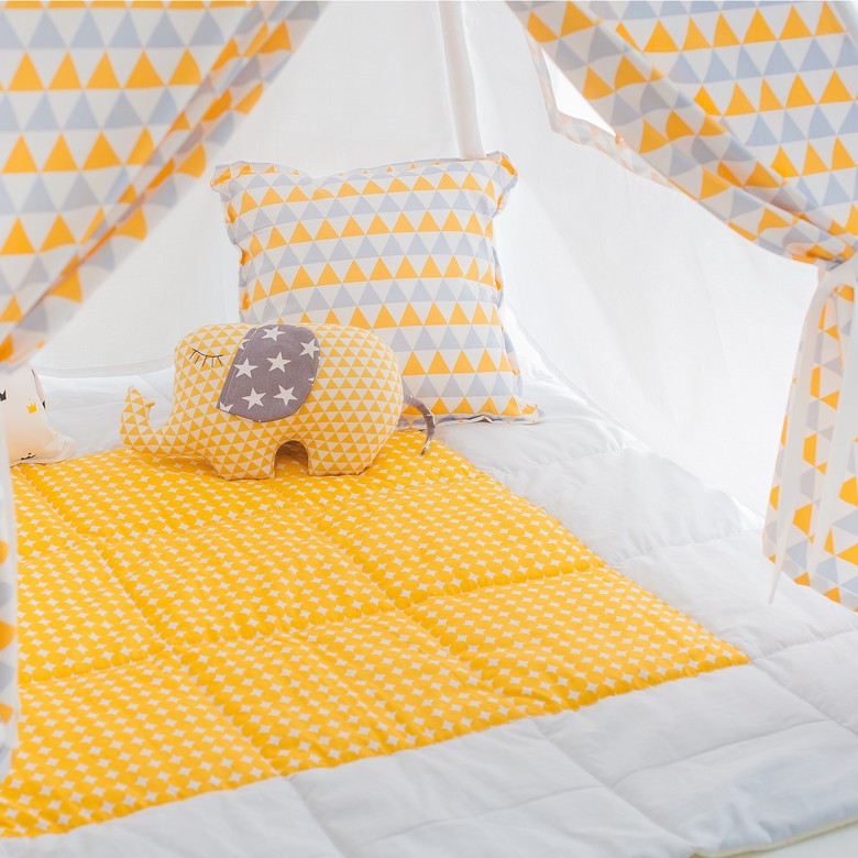 Игровой коврик "Жёлто-серый" 110*110см/130*130см