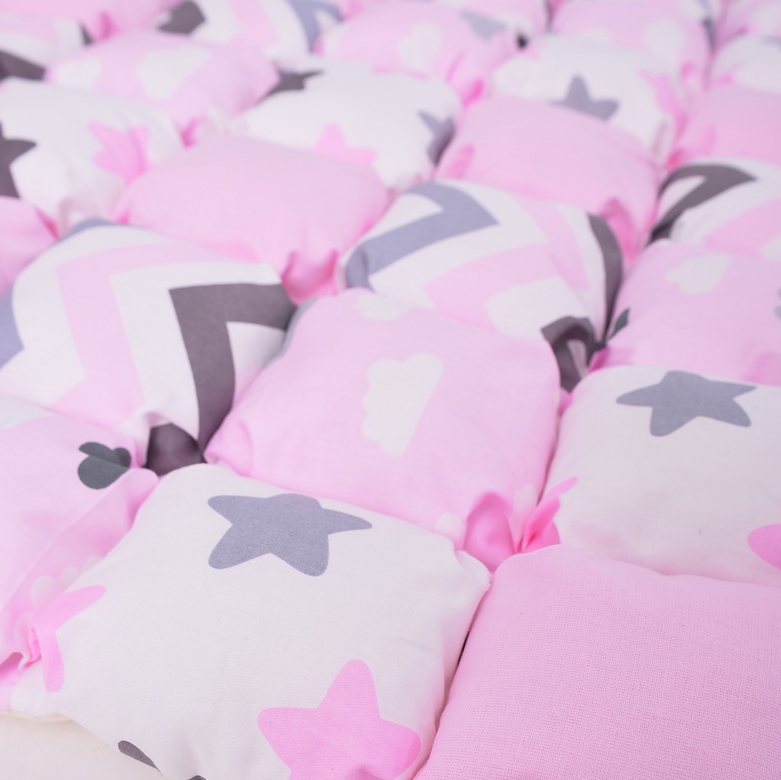 Игровой коврик-бомбон "Розово-серый" 110*110см/130*130см