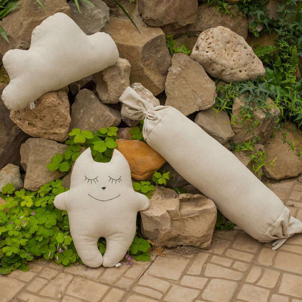 Подушка-бортик "Конфетка" набивная льняная