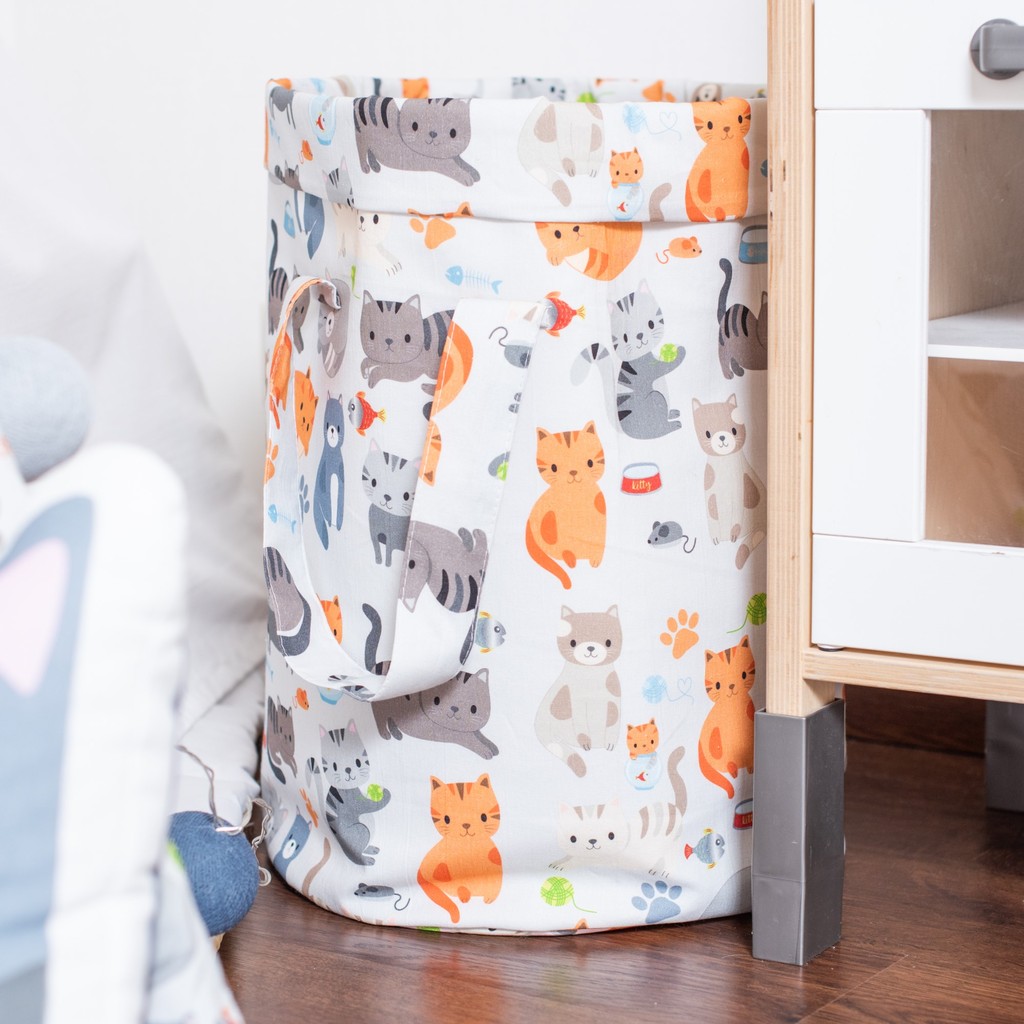 Корзина с ручками "Котики"