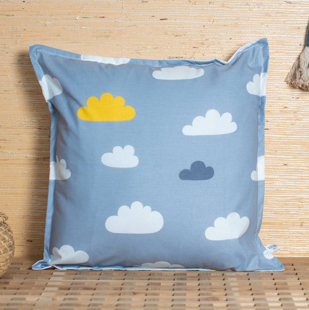 Подушка "Облака с жёлтым"