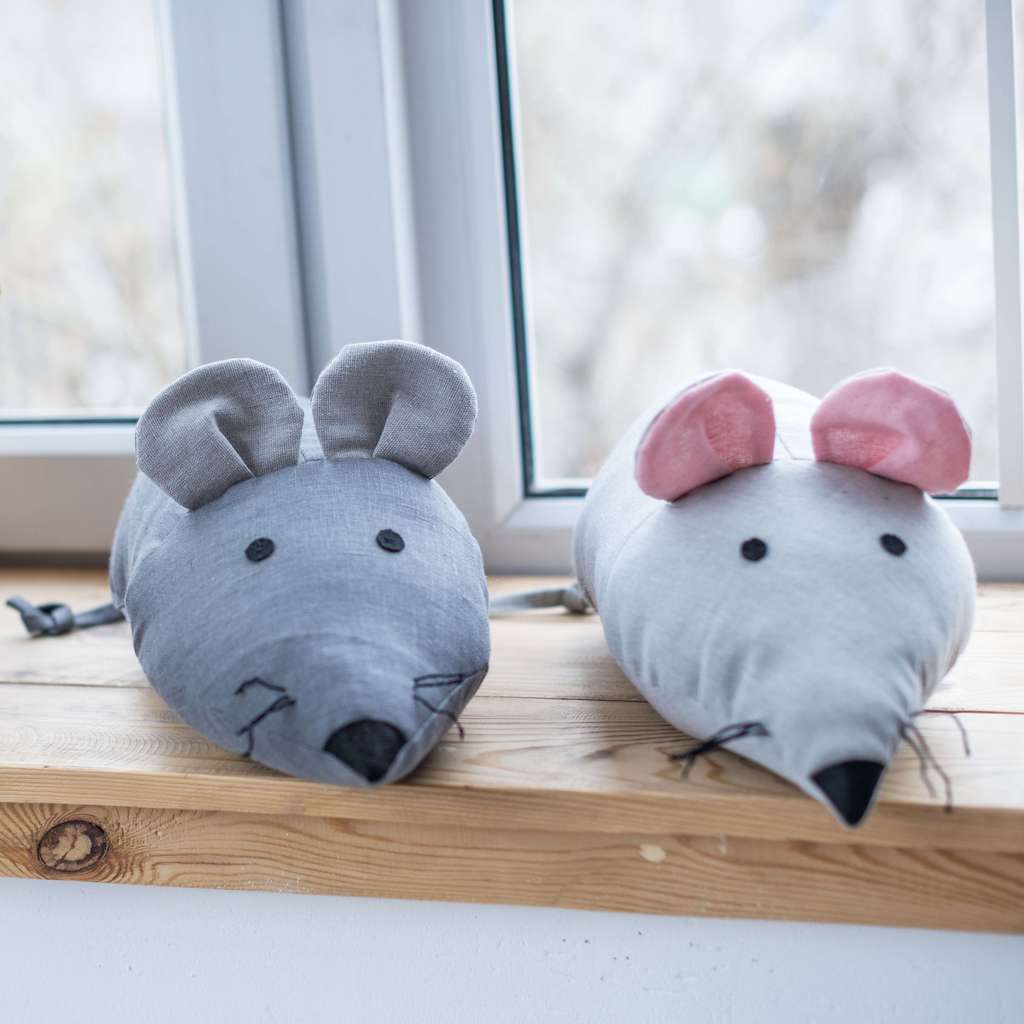 Игрушка "Мышка" льняная