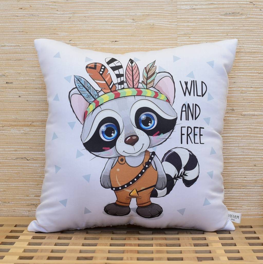 Подушка "Wild & Free. Енотик"