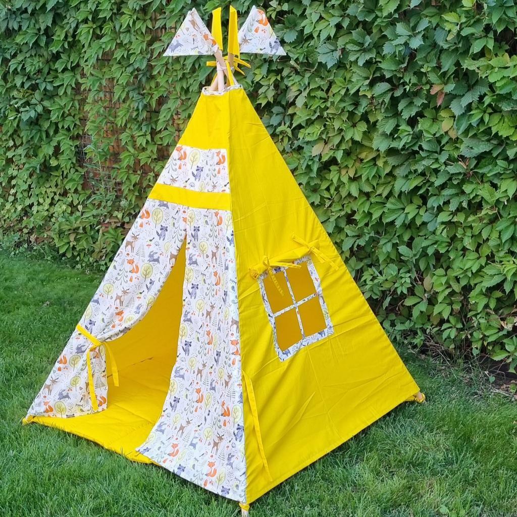 Комплект "Таёжный Лес на жёлтом" (вигвам + коврик + флажки)