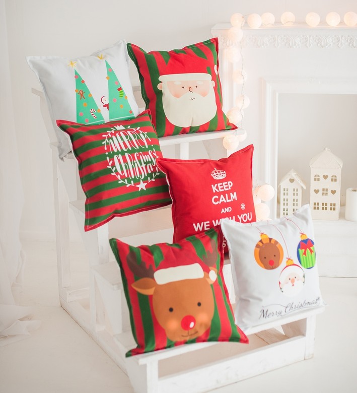 Новогодний набор 4 "6 наволочек/подушек 40*40см"