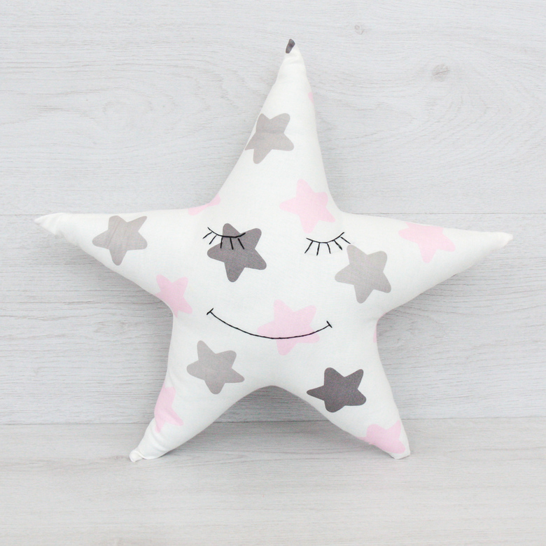 Игрушка "Звездочка" в серо-розовые звезды