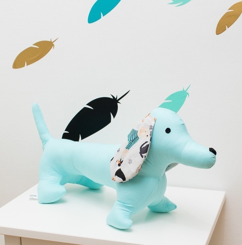 Игрушка "Такса" голубая