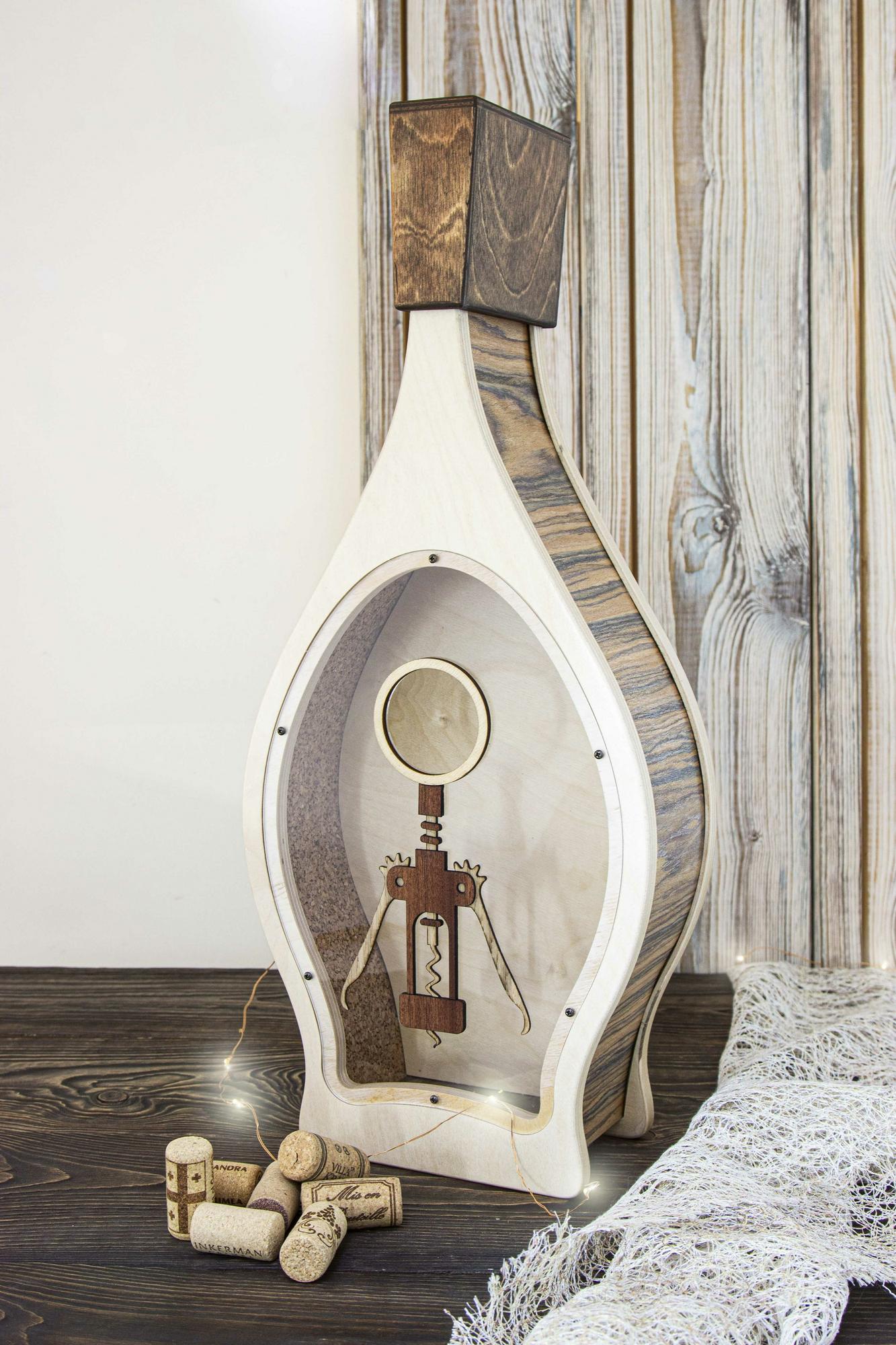 КОПИЛКА ДЛЯ ВИННЫХ ПРОБОК 49.5 х 21 х 8 см СВЕТЛАЯ