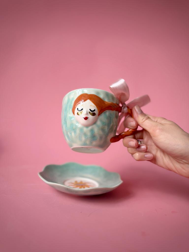 Чашка с блюдцем - Солнце