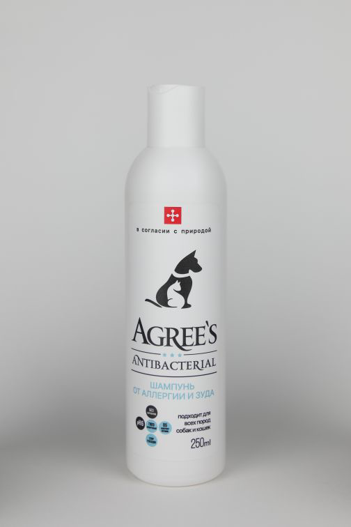Шампунь от аллергии и зуда Agree’s for pets «ANTIBACTERIAL» 1:4, для собак и кошек