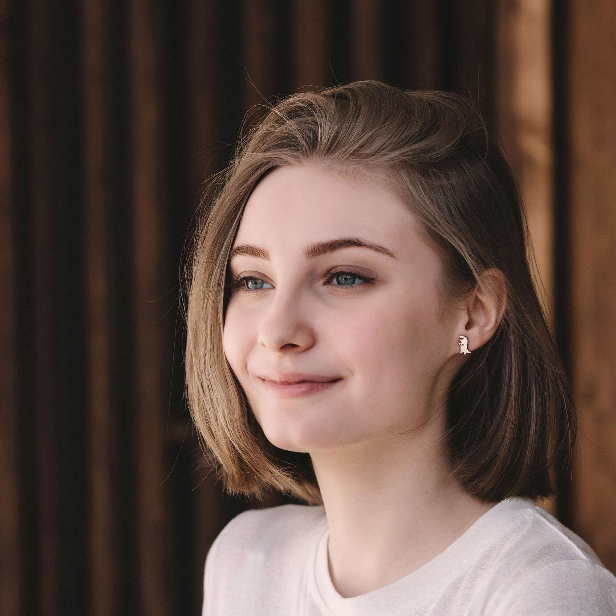 Динозавры серьги пусеты