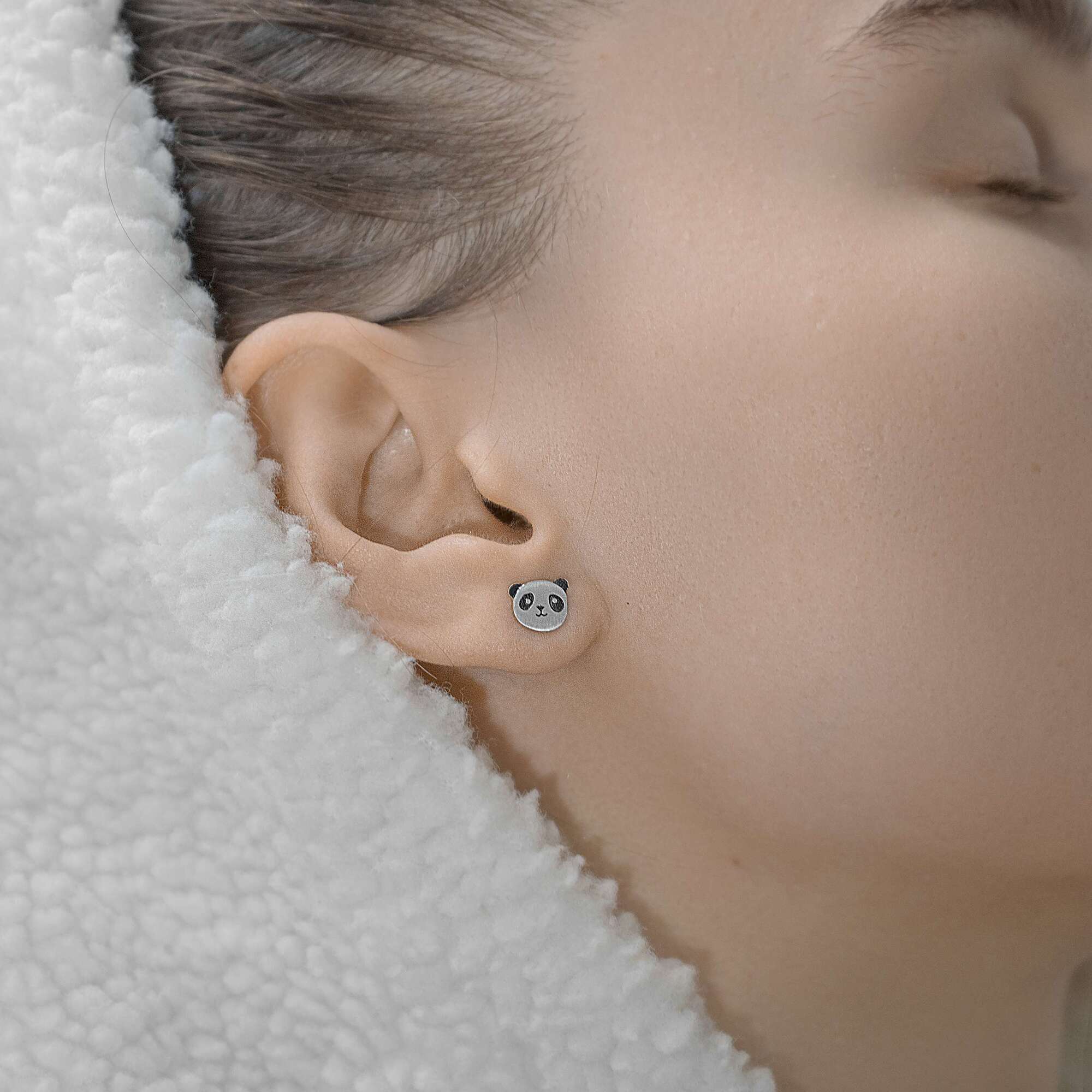 Панды серьги пусеты