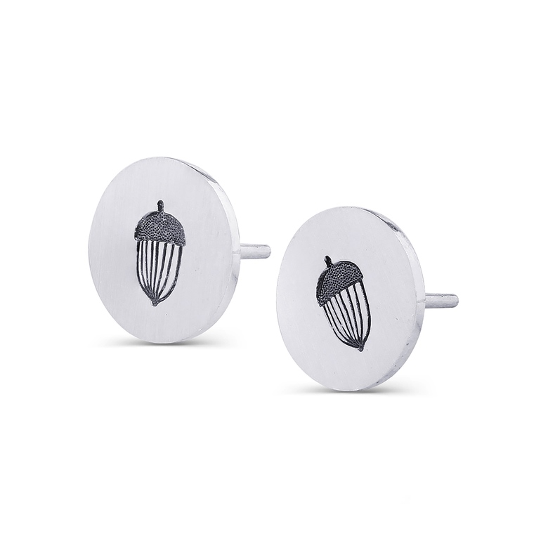 Жёлудь серьги пусеты