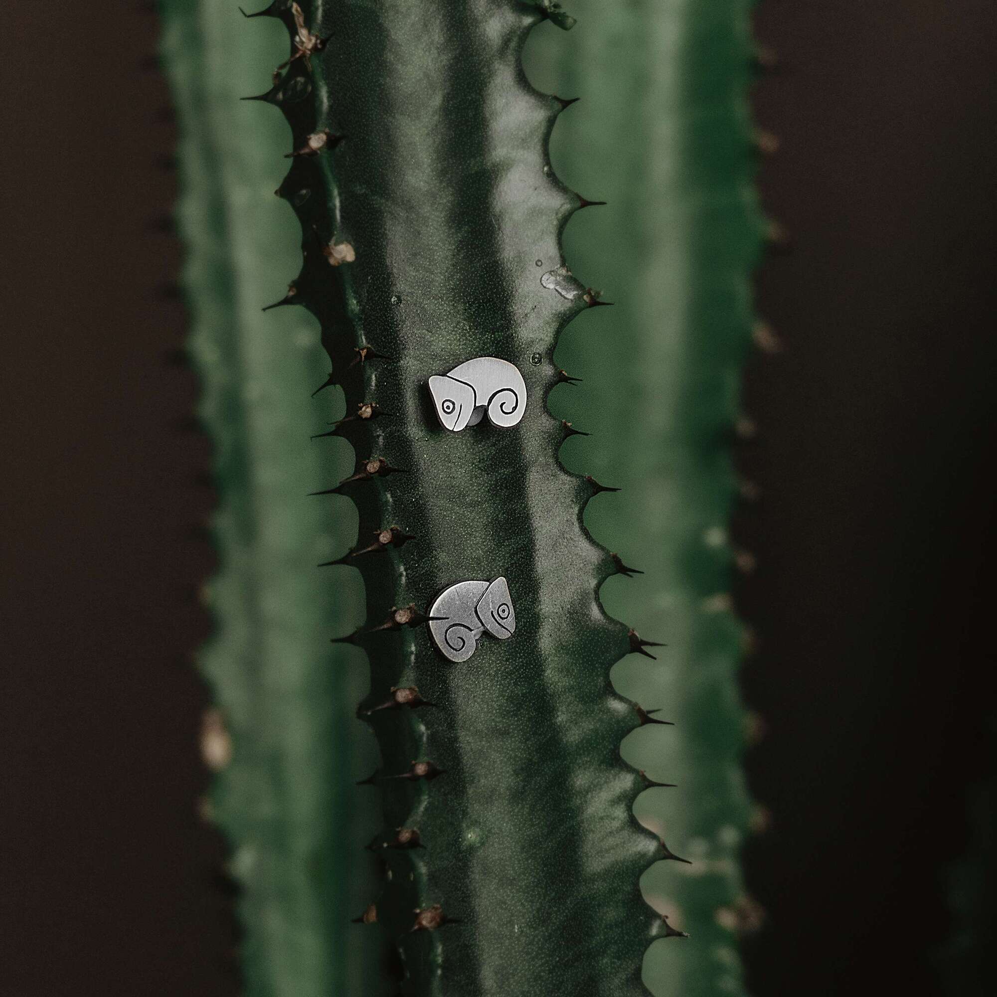 Хамелеоны серьги пусеты