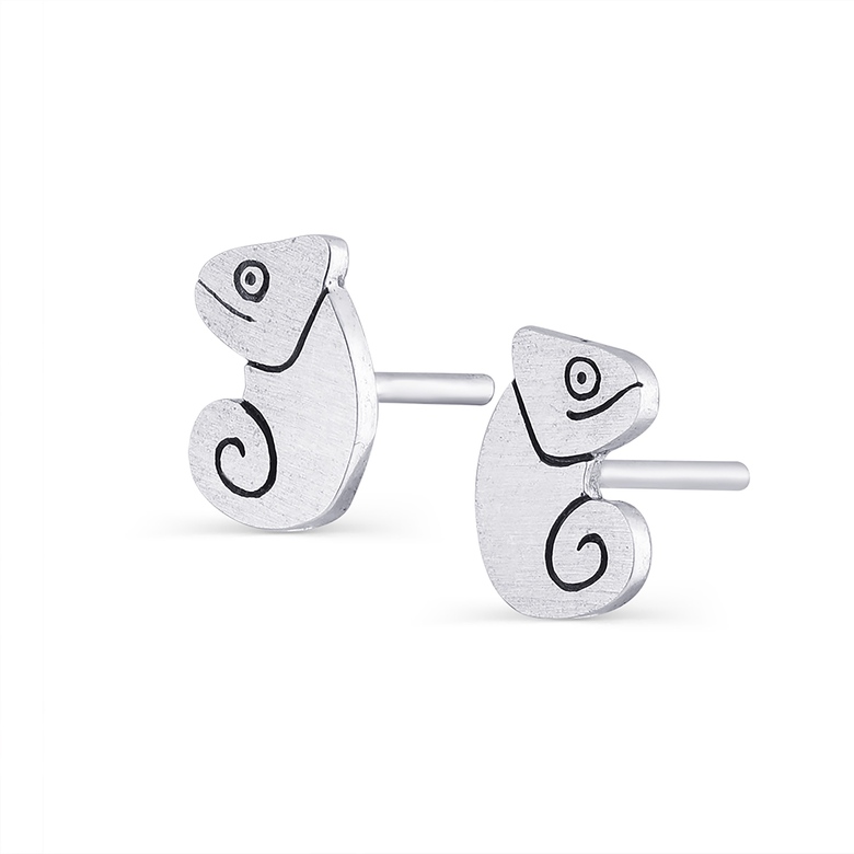 Хамелеоны серьги пусеты